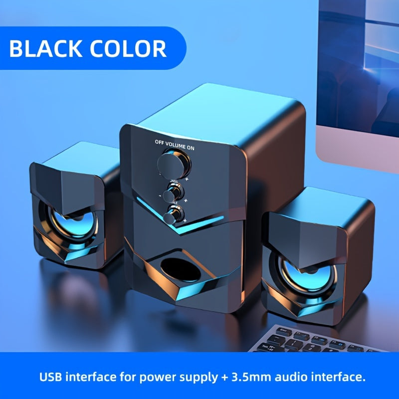 High-Quality 2.1 Stereo Desktop Speaker with LED Ambient Lighting