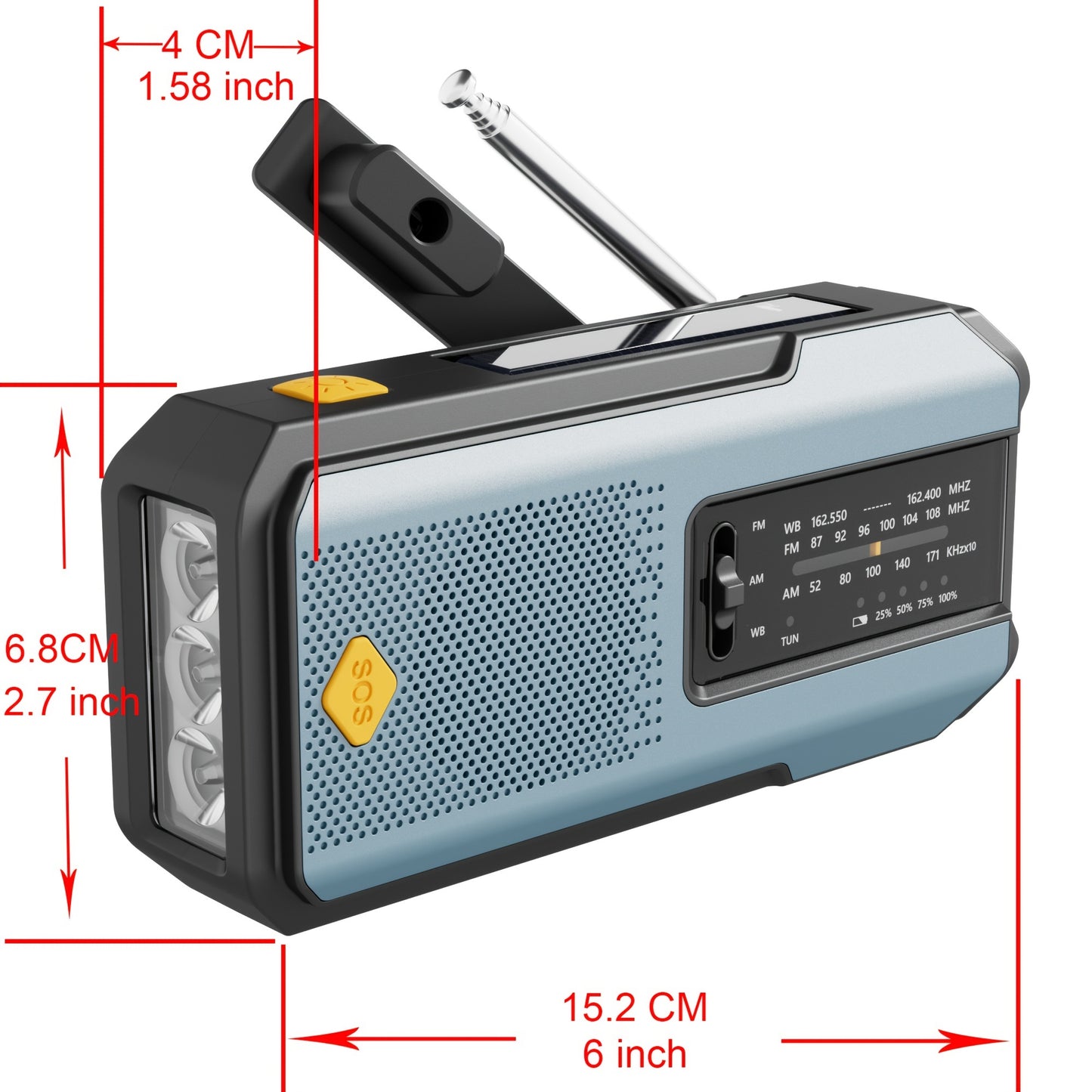 Daykit Emergency Hand Crank Radio with 3-LED Flashlight