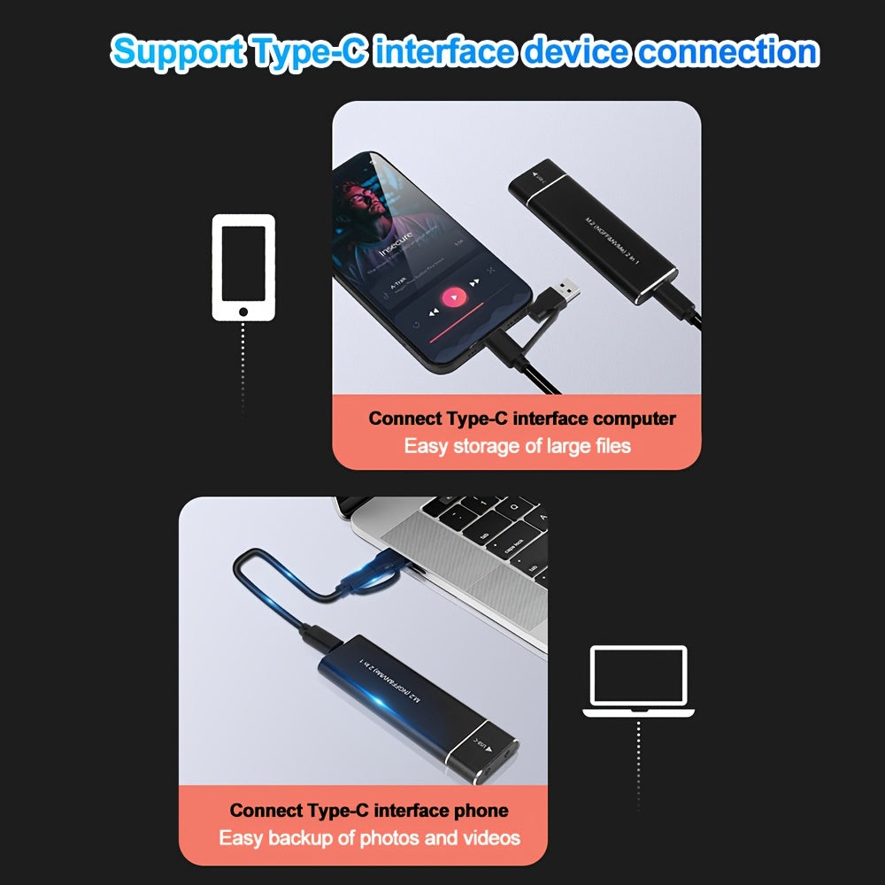 Dual-Protocol SATA/NVMe Hard Drive Enclosure